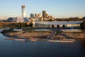 Chesapeake Boathouse and OKC Skyline Royalty Free Stock Photo