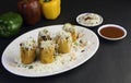 Chese spring dosa, stuffed with potato and topped with Cheese