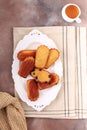 Chesee, Vanilla, and Chocolate Chips madeleine, French Butter Cake Royalty Free Stock Photo
