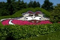 The Cheshire Cat from the Alice in Wonderland movie. Labyrinth. Cat made with flowers and plants. Lewis Carrol book character. Eur Royalty Free Stock Photo