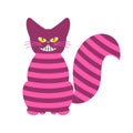 Cheshire Cat. Magic animal with long tail. Striped ÃÂ Fairy tale