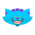 Cheshire cat smile isolated. Fantastic pet alice in wonderland.