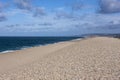 A wonderful view of the expanse of Chesil beach looking west from Portland Royalty Free Stock Photo