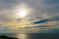 Chesil Beach, Dorset, UK Sunset Over The Sea.