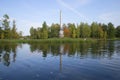 The Chesma obelisk in the autumn landscape. Gatchina Palace and Park