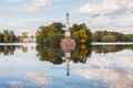 Chesme Column and Grotto pavilion in Catherine park, Tsarskoye