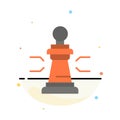 Chess, Advantage, Business, Figures, Game, Strategy, Tactic Abstract Flat Color Icon Template Royalty Free Stock Photo