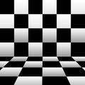 Chess background with the wall and the floor. Vector artwork in perspective.