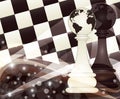 Chess banner with two pawn, vector Royalty Free Stock Photo
