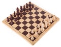Chess battle on wood board
