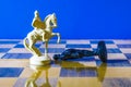 Chess on black background. Royalty Free Stock Photo