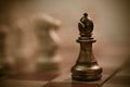 Chess Black bishop on the board Royalty Free Stock Photo