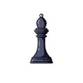 Chess black bishop vector flat isolated icon