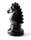 Chess. Black Knight isolated on white background with clipping path.