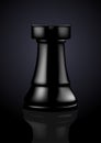 Chess Black Rook - Vector Illustration