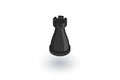 Chess black, strategy isometric flat icon. 3d vector