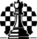 Chess - black and white isolated icon - vector illustration