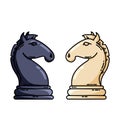 Chess black and white knights vector flat vector image