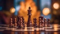 Chess board battle king success, pawn defeat, intelligence triumphs generated by AI Royalty Free Stock Photo
