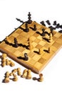 Chess board in checkmate Royalty Free Stock Photo