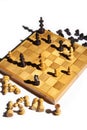 Chess board in checkmate Royalty Free Stock Photo