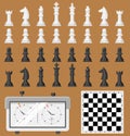 Chess board and chessmen game shapes leisure concept