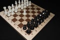 Chess board with the chessmen for skill theme Royalty Free Stock Photo