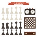 Chess board and chessmen vector on white