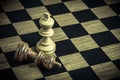 Chess on board , concept Losers and winners Royalty Free Stock Photo