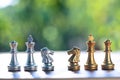 Chess board game, business competitive concept, copy space Royalty Free Stock Photo