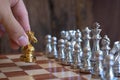 Chess board game, business competitive concept, copy space Royalty Free Stock Photo