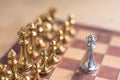Chess board game, business competitive concept, copy space Royalty Free Stock Photo