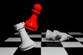 Chess board game, business competitive concept, copy space 3D rendering