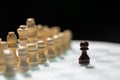 Chess board game, business competitive concept, encounter difficult situation, losing and winning