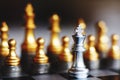 Chess board game, business competitive concept, strong financial capital advantage situation