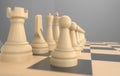 Chess board game concept of business ideas and competition, strategy ideas concept white figures 3d illustration