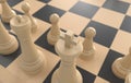 Chess board game concept of business ideas and competition, strategy ideas concept white figures 3d illustration
