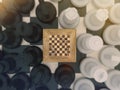 Chess board game concept for Simulation Hypothesis, Theory or ideas, competition and strategy Royalty Free Stock Photo