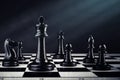 Chess board game for ideas and competition and strategy, business success concept. Royalty Free Stock Photo