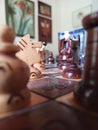 Wood carved chess detail