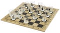 Chess-board with Glass Chess-men; Royalty Free Stock Photo