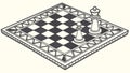Chess Board King Queen Strategy Intellectual Game Design, vector design Generative AI Royalty Free Stock Photo