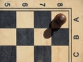 Chess board with a one black pawn Royalty Free Stock Photo