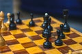 Chess board with pieces. Chessmate position. Royalty Free Stock Photo