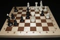 Chess board with the pieces for leisure theme Royalty Free Stock Photo