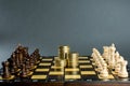 Chess board with placed figures Royalty Free Stock Photo