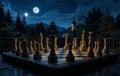 Chess Under the Moonlight Royalty Free Stock Photo