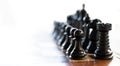 Chess board set up and ready to play. Narrow depth of field Royalty Free Stock Photo