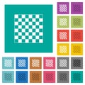 Chess board square flat multi colored icons Royalty Free Stock Photo