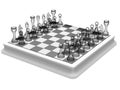 Chess board with transparent pieces Royalty Free Stock Photo